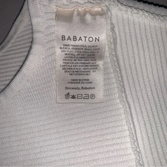 Aritzia Babaton Sculpt Knit Deep V Tank in White - Picture 4 of 4